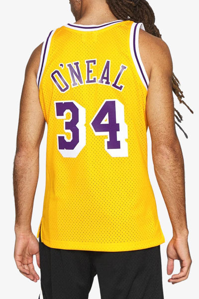 mitchell&ness Canotta Swingman NBA Lakers Shaquille O'Neal 1996 Giallo Uomo, foto 2