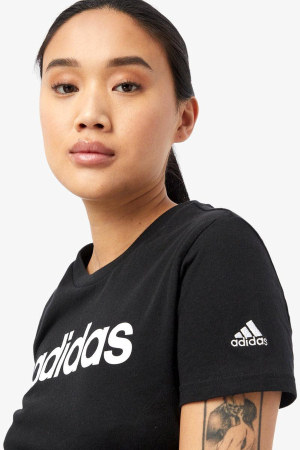 adidas performance T-Shirt Maniche Corte Essentials Slim Logo Nero Donna, foto 3