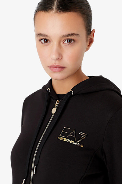 emporio armani ea7 Tuta Full Zip Con Cappuccio Evolution Nero Donna, foto 2