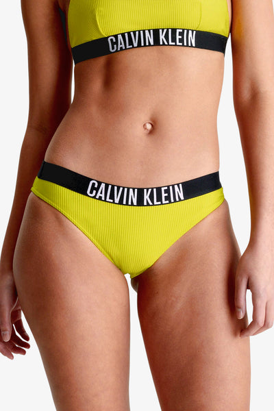 calvin klein swimwear Slip Costume Banda Logo Intense Power Giallo Donna