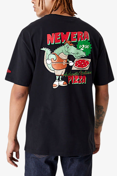 new era T-Shirt Maniche Corte Pizza Alligator Nero Uomo, foto 1