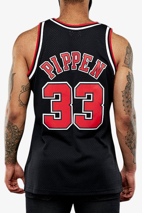 mitchell&ness Canotta Swingman NBA Chicago Bulls Scottie Pippen Nero Uomo, foto 2