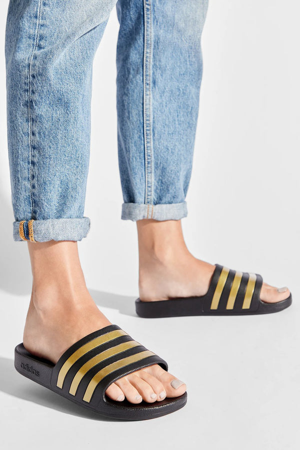 adidas performance Ciabatte Adilette Aqua Nero Donna, foto 2
