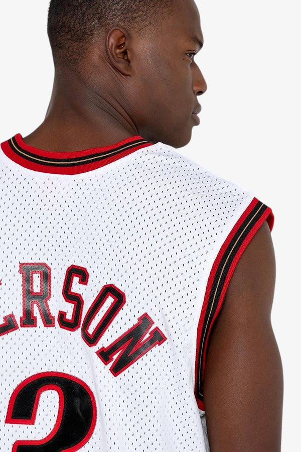 mitchell&ness Canotta Swingman Nba Philadelphia 76ers 2000-01 Allen Iverson Bianco Uomo, foto 5