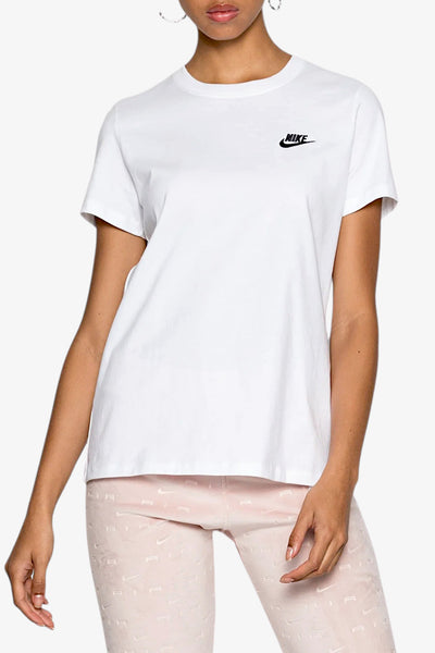 nike sportswear T-Shirt Club Essentials Logo Piccolo Bianco Donna